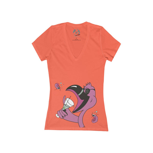 "Happy Hour" Women's Jersey Short Sleeve Deep V-Neck Tee by Joe Cool - GaleraCollective